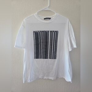 Alexander Wang Barcode White T-Shirt Size 50